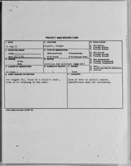 First page of 1955.08 - 6972000 - Klamath, Oregon