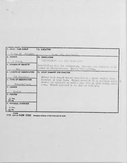 First page of 1953.01 - 9545519 - March AFB, California