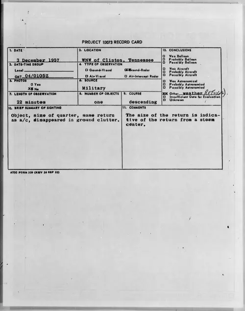 First page of 1957.12 - 6967144 - WNW of Clinton, Tennessee