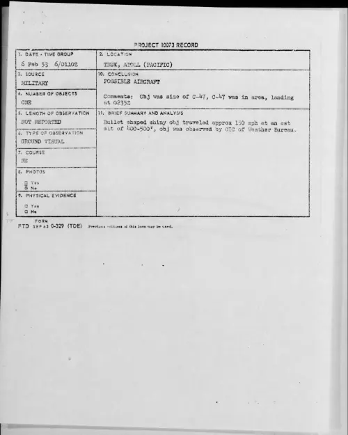 First page of 1953.02 - 9550774 - TRUK, ATOLL (PACIFIC)