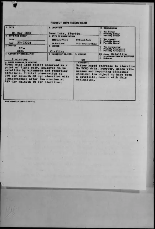 First page of 1960.05 - 7812655 - Bear Lake, Florida