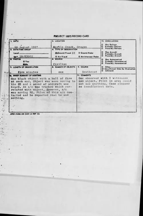 First page of 1957.08 - 6967958 - Myrtle Creek, Oregon