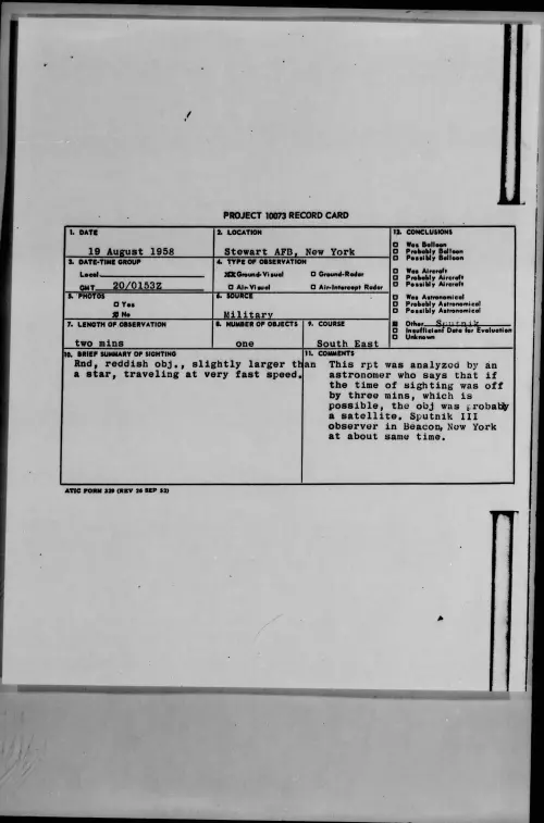 First page of 1958.08 - 8864453 - Stewart AFB, New York