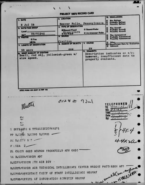 First page of 1958.07 - 8850191 - Beaver Falls, Pennsylvania