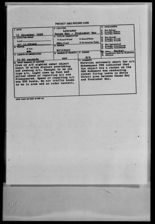 First page of 1956.11 - 7073409 - Labrador Goose Bay-Frobisher Bay