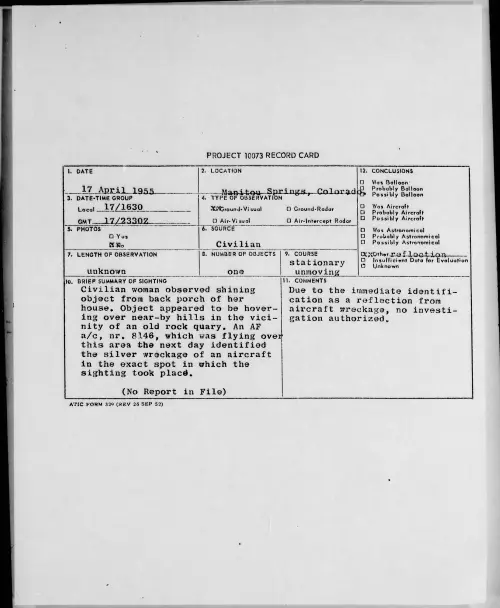 First page of 1955.04 - 6957677 - Manitou Springs, Colorado