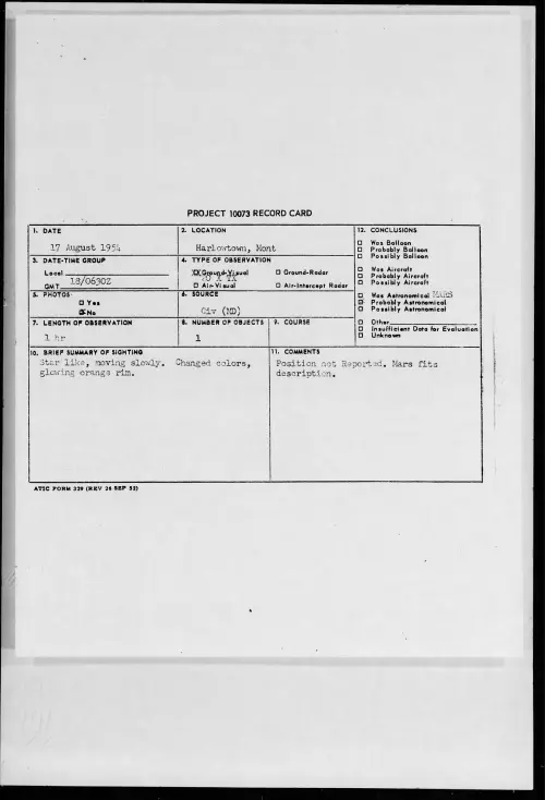 First page of 1954.08 - 8716371 - Harlowtown, Mont