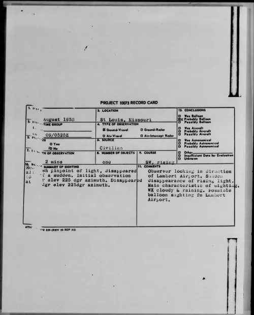 First page of 1958.08 - 8861510 - St Louis, Missouri