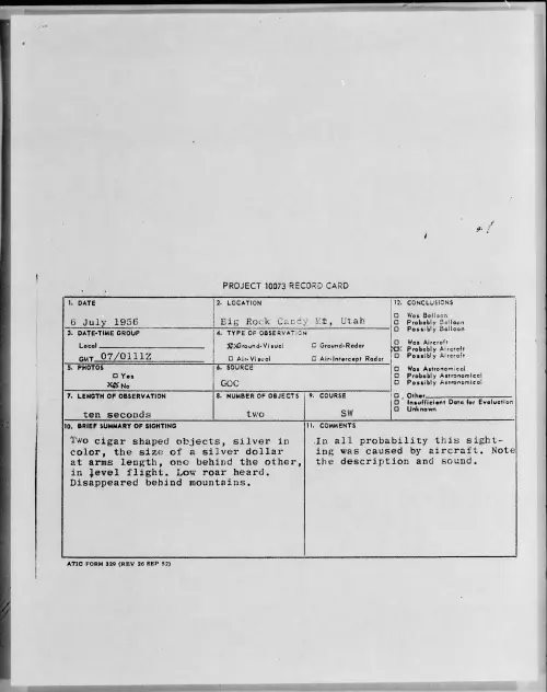 First page of 1956.07 - 6786857 - Big Rock Candy Mt, Utah