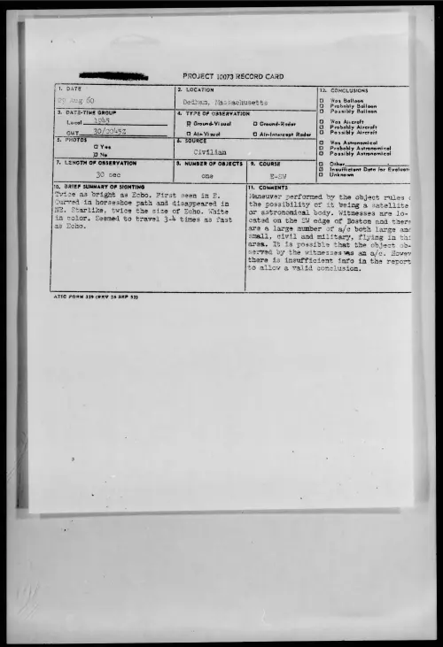 First page of 1960.08 - 7822933 - Dedham, Massachusetts