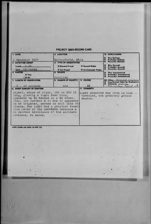 First page of 1957.11 - 7229908 - Springfield, Ohio