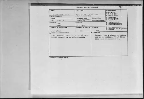 First page of 1958.10 - 7200385 - Custer AFB, Michigan