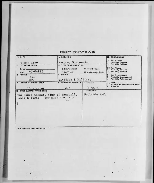 First page of 1956.05 - 6785763 - Waupon, Wisconsin