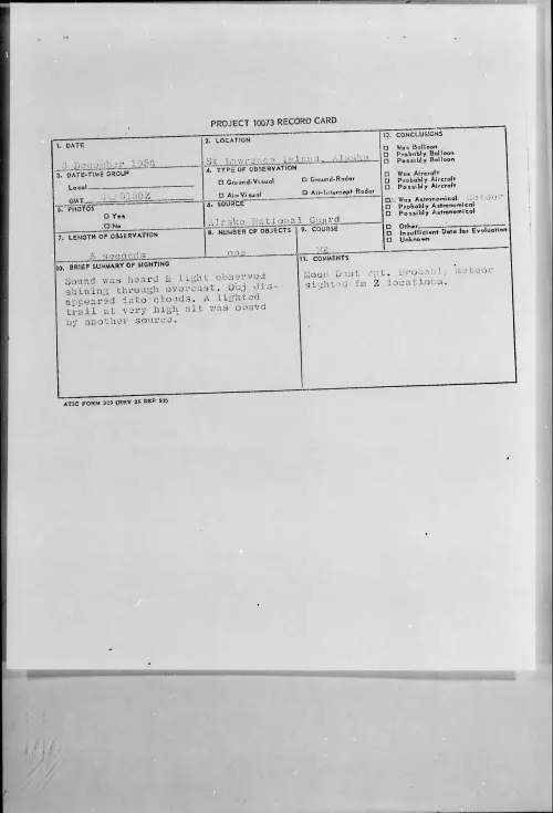 First page of 1958.12 - 7203355 - St. Lawrence Island, Alaska