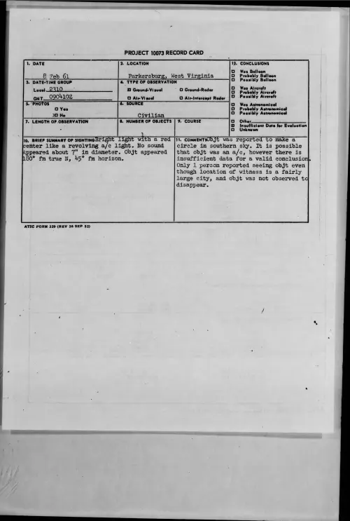 First page of 1961.02 - 8633956 - Parkersburg, West Virginia