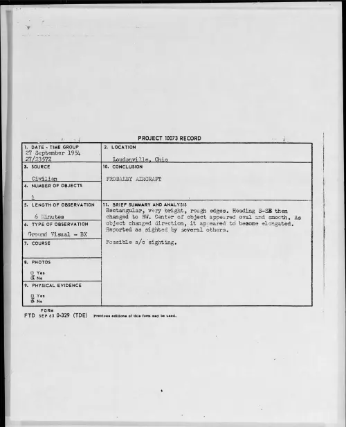 First page of 1954.09 - 8727121 - Londonville, Ohio