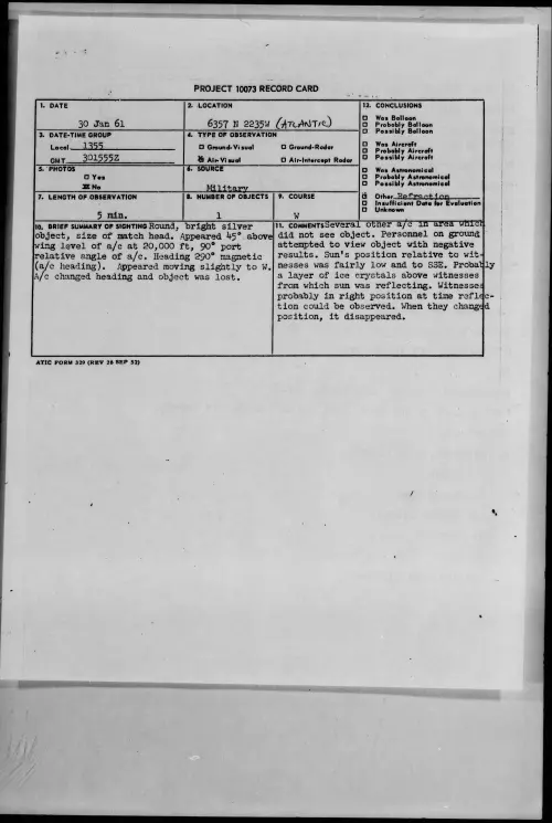 First page of 1961.01 - 8630535 - 6357 N 2235W (ATLANTIC)