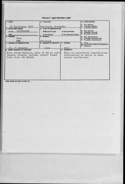 First page of 1957.09 - 7228630 - Bellwood, Nebraska
