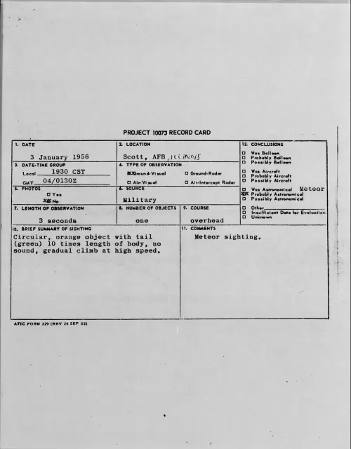 First page of 1956.01 - 7340169 - Scott, AFB, ILLINOIS
