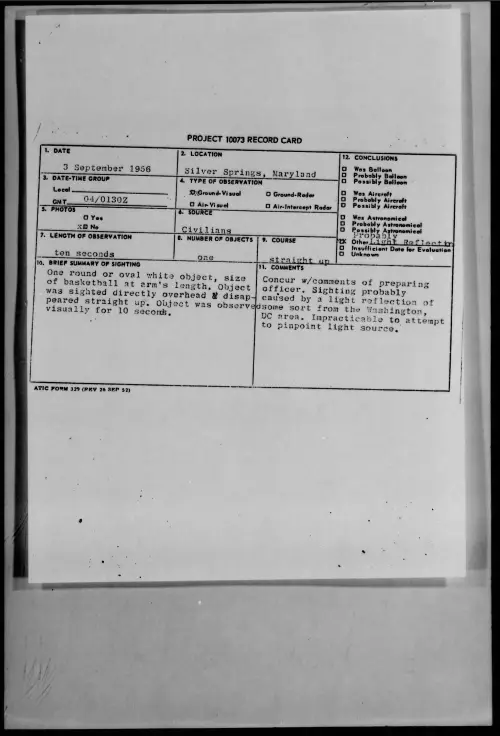 First page of 1956.09 - 7070485 - Silver Springs, Maryland