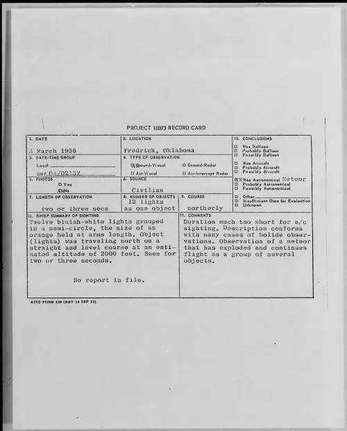 First page of 1956.03 - 7340751 - Fredrick, Oklahoma