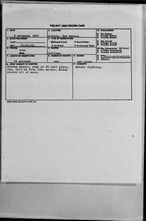 First page of 1957.11 - 6780520 - Artesia, New Mexico