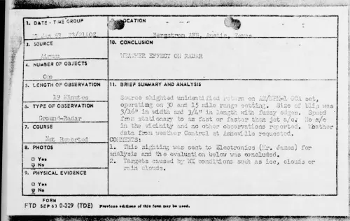 First page of 1953.01 - 9544600 - Bergstrom AFB, Austin, Texas