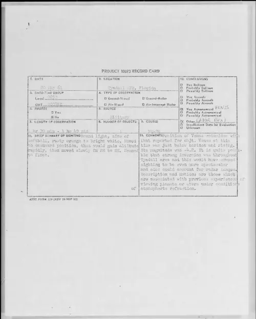 First page of 1961.05 - 8684555 - Tyndall AFB, Florida