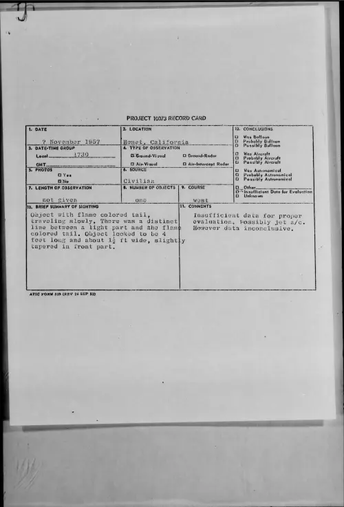 First page of 1957.11 - 7228676 - Hemet, California
