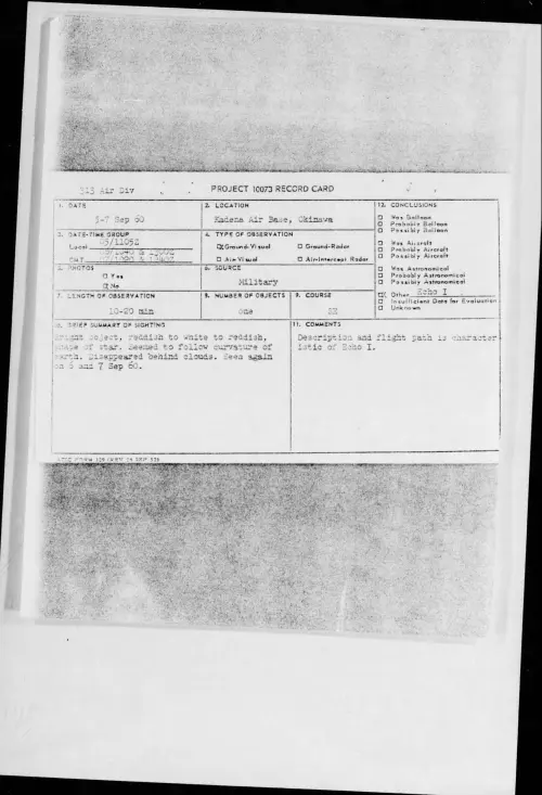 First page of 1960.09 - 8227254 - Kadena Air Base, Okinawa