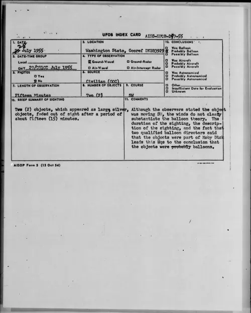 First page of 1955.07 - 6970702 - Washington State, Georef DKBB3929