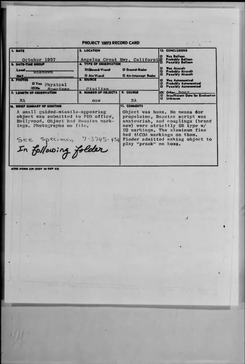 First page of 1957.10 - 6970137 - Angelus Crest Hwy, California