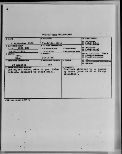 First page of 1956.09 - 7070596 - Vandalia, Ohio