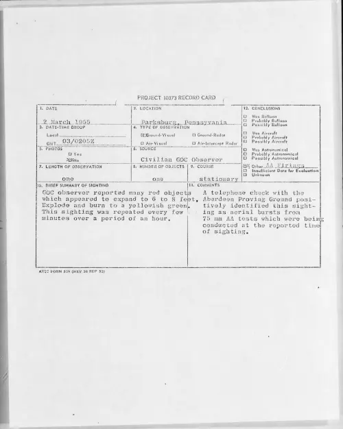 First page of 1955.03 - 6970220 - Parksburg, Pennsylvania