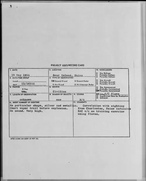 First page of 1955.05 - 6960380 - Bear Island, Maine