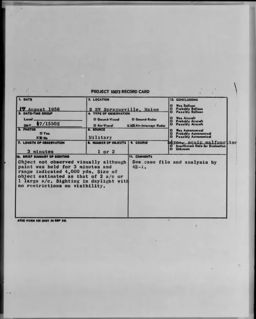 First page of 1956.08 - 7069541 - S SW Spragueville, Maine
