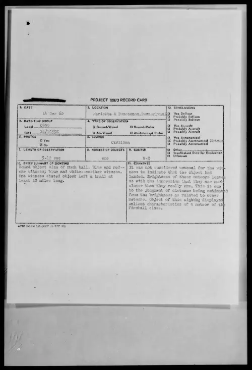 First page of 1960.12 - 8608034 - Marietta and Duncannon, Pennsylvania