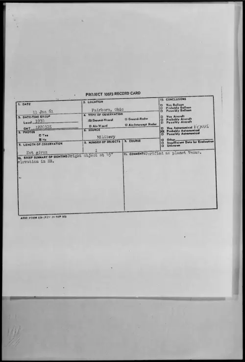 First page of 1961.01 - 8619820 - Fairborn, Ohio