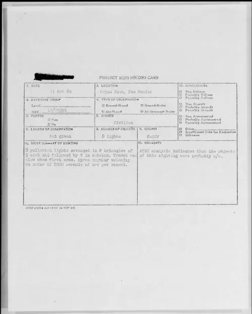First page of 1960.10 - 8234002 - Organ Pass, New Mexico