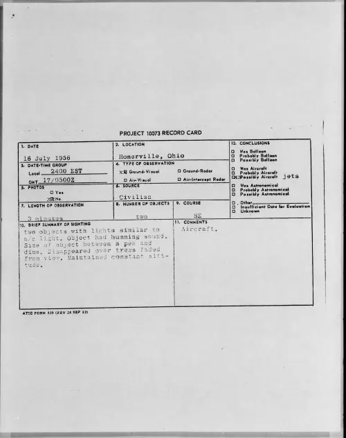 First page of 1956.07 - 6786987 - Homerville, Ohio