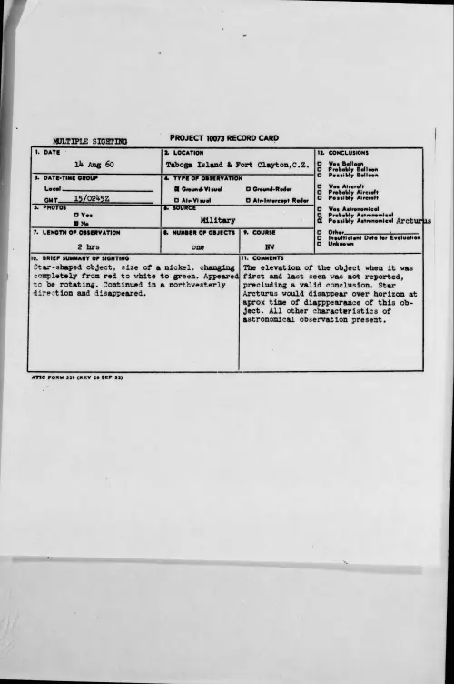 First page of 1960.08 - 7820291 - Taboga Island and Fort Clayton, C.Z