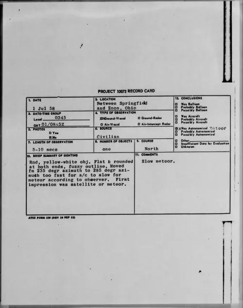 First page of 1958.07 - 8849634 - Between Springfield and Enon, Ohio