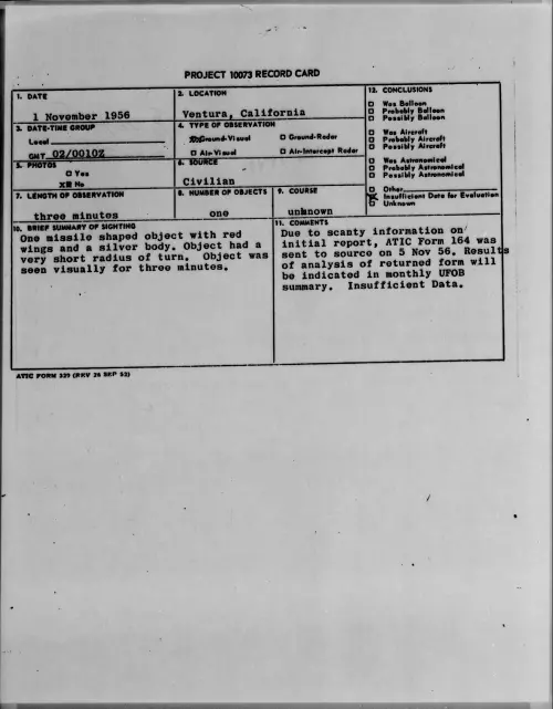 First page of 1956.11 - 7073026 - Ventura, California