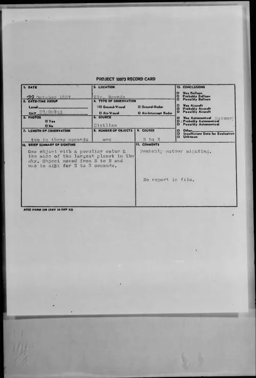 First page of 1957.10 - 7228421 - Ely, Nevada