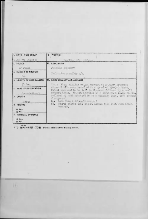 First page of 1953.01 - 9543238 - Brookley AFB, Alabama