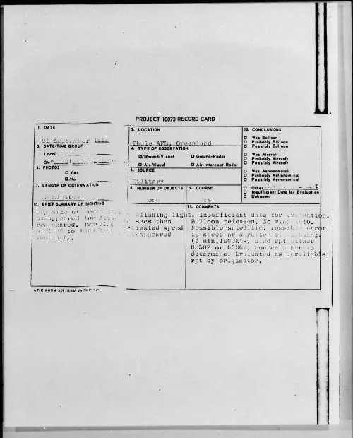 First page of 1958.09 - 7198143 - Thule AFB, Greenland