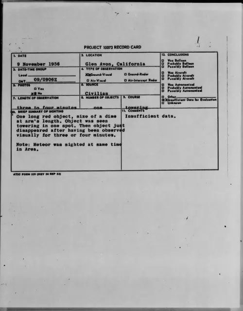 First page of 1956.11 - 7073331 - Glen Avon, California