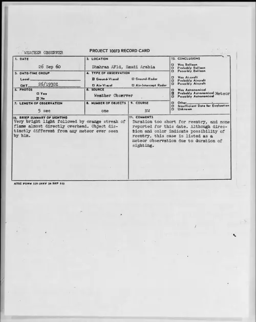 First page of 1960.09 - 8231543 - Dhahran AFld, Saudi Arabia