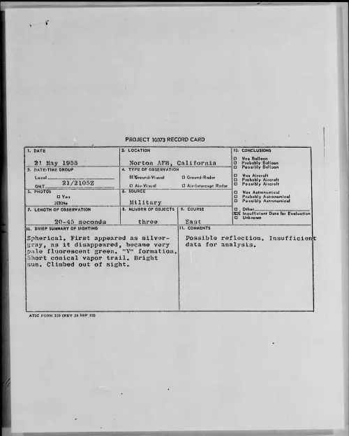 First page of 1955.05 - 6963270 - Norton AFB, California