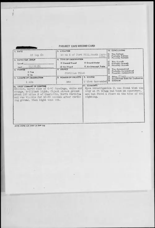 First page of 1960.09 - 8230439 - 10 mi N of Fort Mill, South Carolina